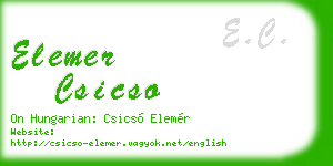 elemer csicso business card