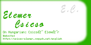 elemer csicso business card